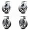 Service Caster 6 Inch V-Groove Semi Steel Caster Set with Roller Bearings 2 Brakes 2 Rigid SCC SCC-20S620-VGR-TLB-2-R-2 - alternate 1